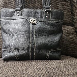Coach Black Leather Shoulder Bag